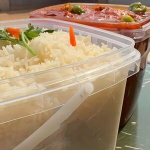 Plain Rice with Goat Stew
